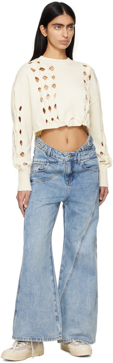 Pleteni pulover Feng Chen Wang Feng Chen Wang Cutout Cropped Sweater Bela | FWS17KT07, 3