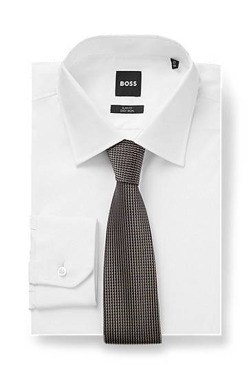 Modni dodatki BOSS Micro Pattern Silk Tie Siva | 50544718, 1