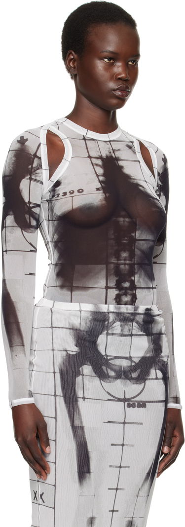 Majica Jean Paul Gaultier Jean Paul Gaultier 'The Squeletor' Mesh Top Bela | 25/33-F-TO243-T580-0100, 1