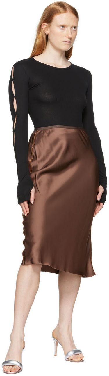 Krila Helmut Lang Helmut Lang Slip Midi Skirt Rjava | M04HW304, 3