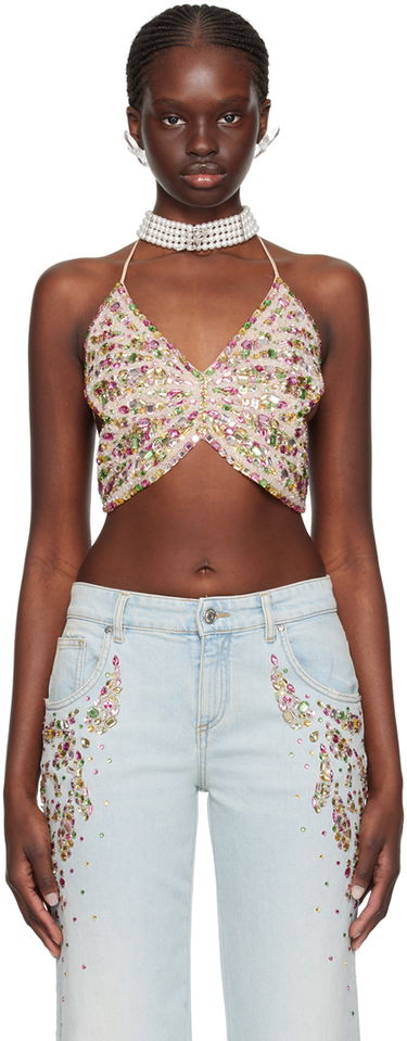 Majica brez rokavov Blumarine Blumarine Embellished Halter Top Večbarvna | P422C265A, 0
