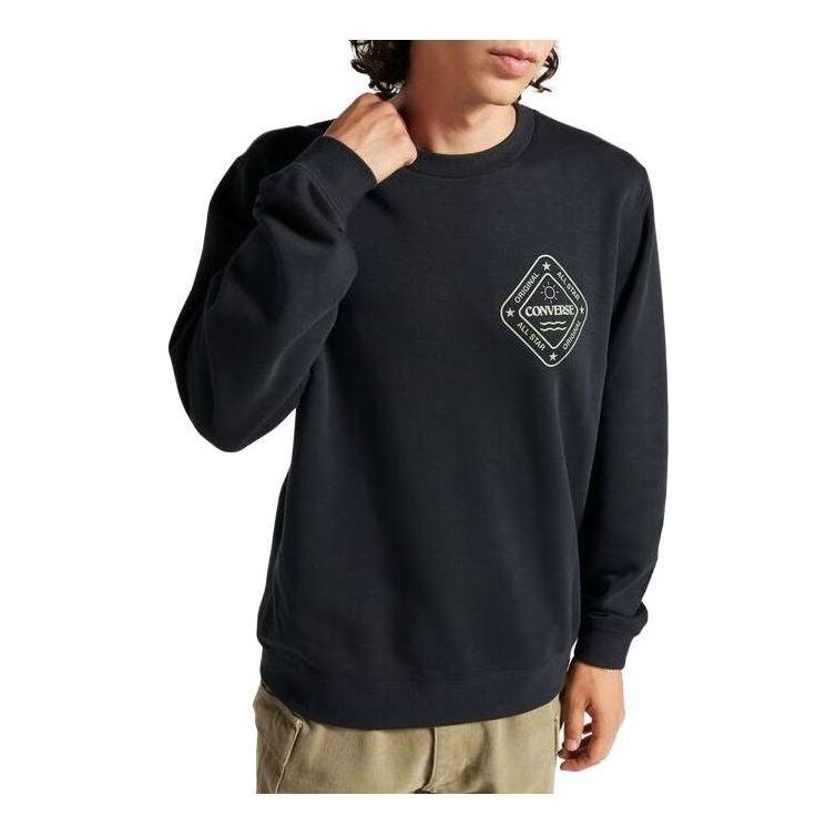 Pleteni pulover Converse Winter Art Graphic Crew Sweatshirt Črna | 10025632-A01