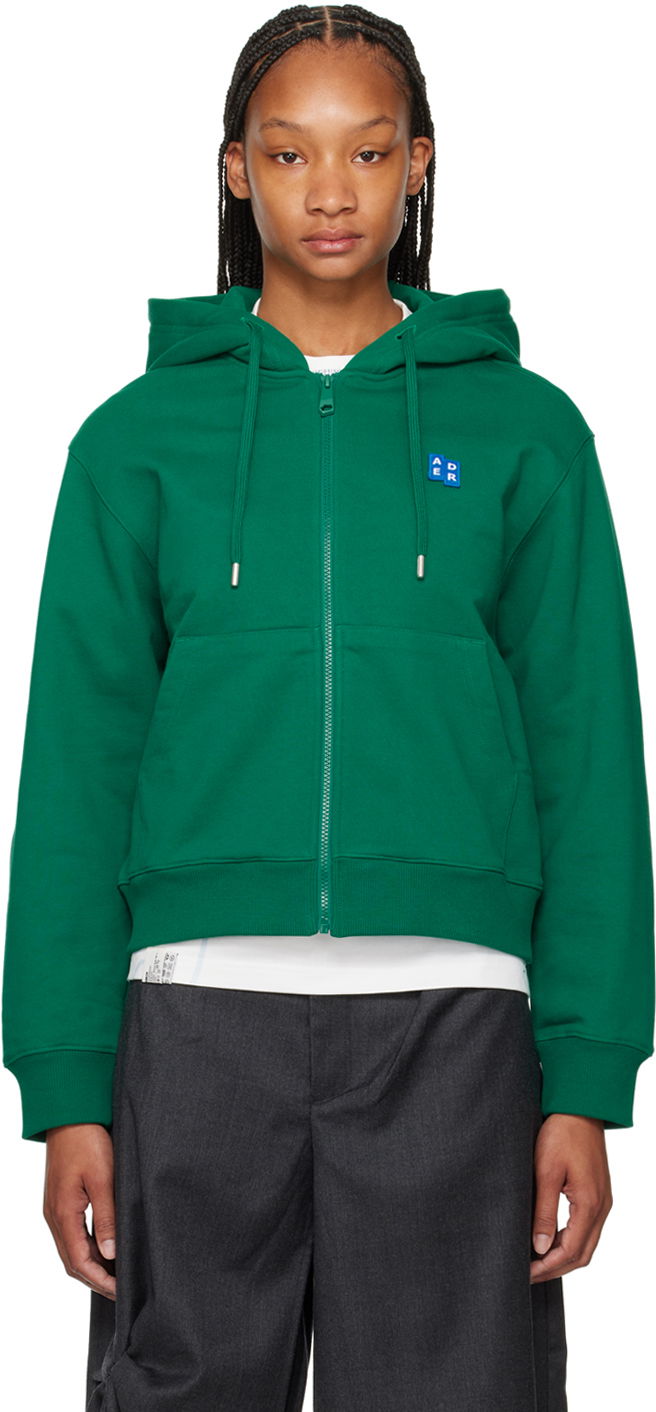 Pulover ADER ERROR Cropped TRS Tag Zip Hoodie Zelena | BMSGFYHD0401GN, 0