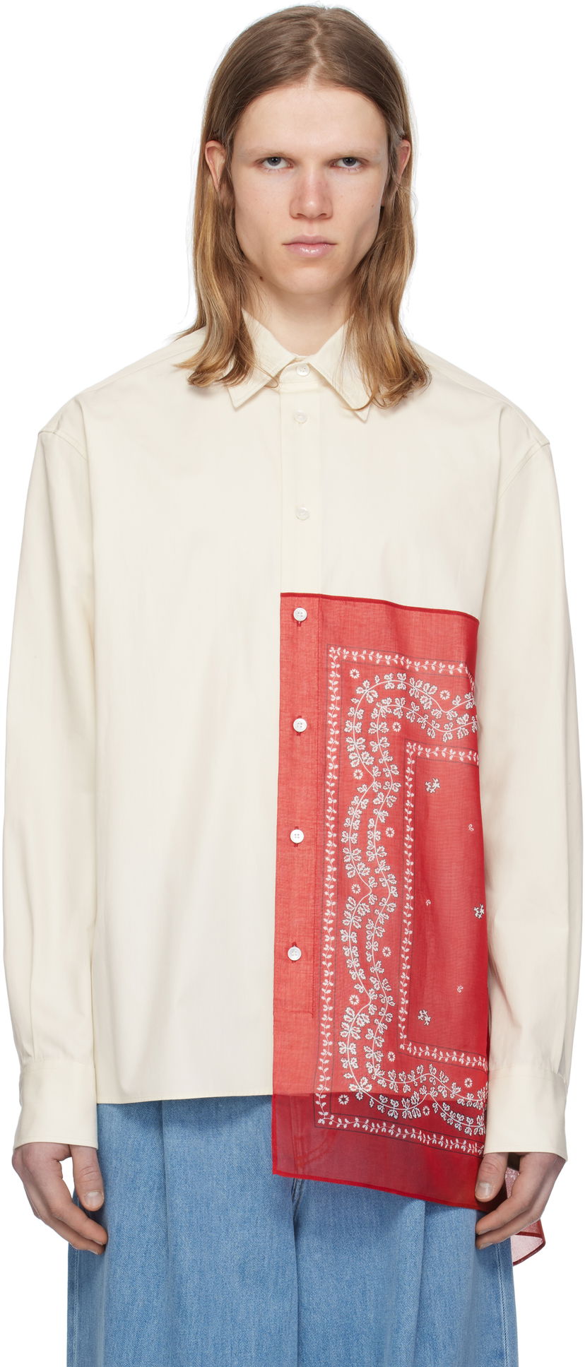 Srajce LANVIN Lanvin Straight Bandana Shirt Bela | RM-SI0207-6031-P25
