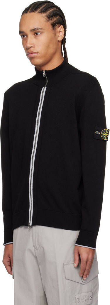 Pleteni pulover Stone Island Stone Island Organic Cotton Zip Cardigan Črna | K1S15 5100018 S00B1, 3