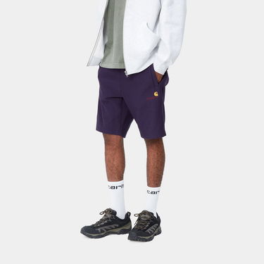 Kratke hlače Carhartt WIP American Script Sweat Short "Cassis" Mornarica | I031685_1N8_XX, 4