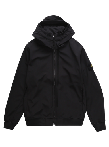 Vetrovka Stone Island SOFT SHELL-R HOODED JACKET Črna | 761540427 V0029