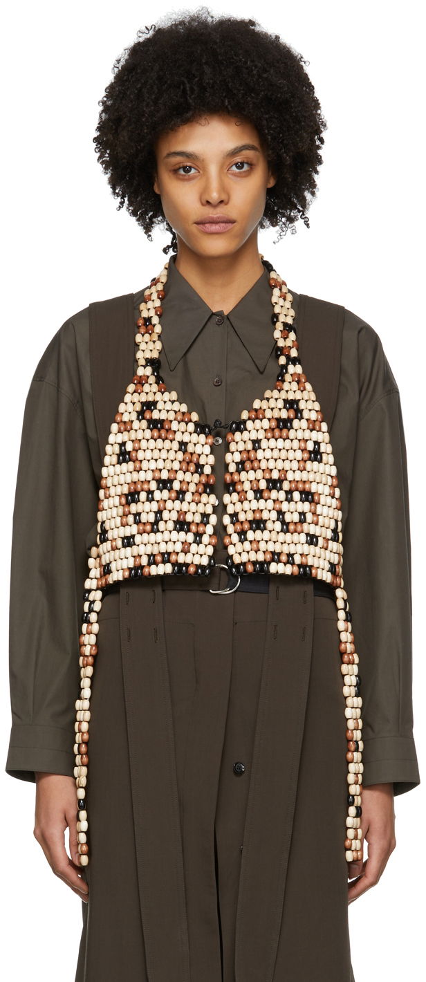 Telovnik LEMAIRE Lemaire Beaded Vest Rjava | W 221 AC354 LO035