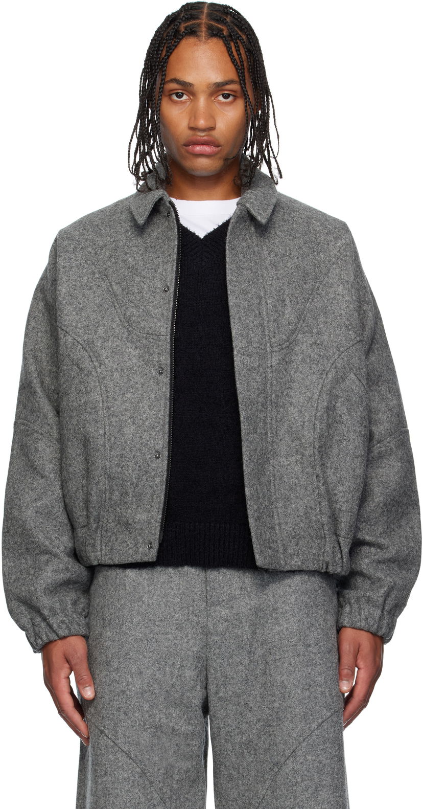 Jakna sage NATION SAGE NATION Jiji Wool Jacket Siva | S052 JIJI JACKET WOOL MARL GRE