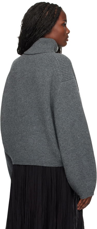 Pleteni pulover TOTEME TOTEME Ribbed Turtleneck Sweater Siva | 244-WRT0394-YA0110, 2