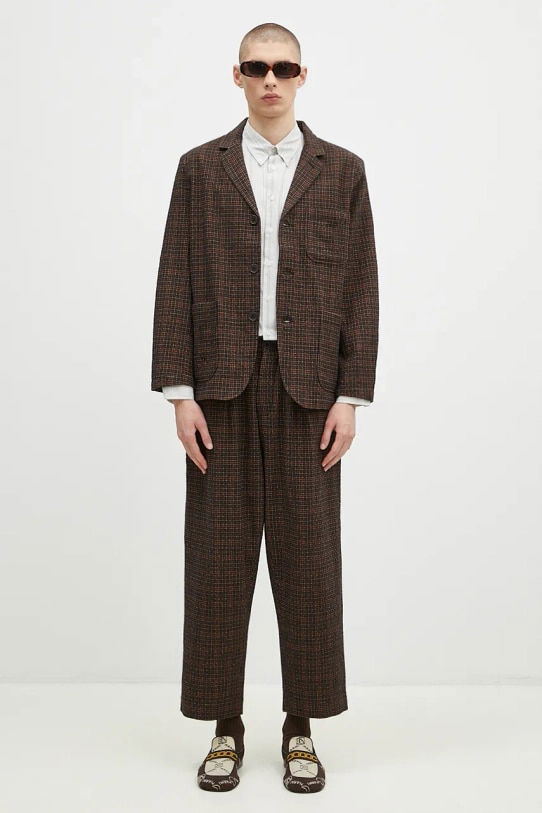 Hlače Universal Works Universal Works Checked Wool Blazer and Trousers Set Rjava | 31111.BLACK