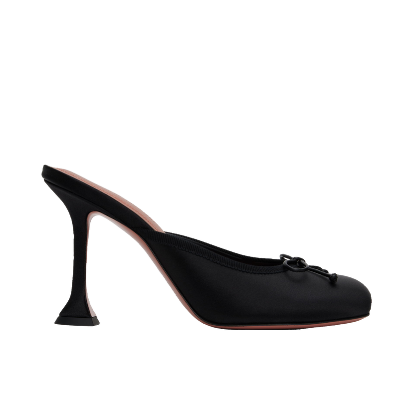 Superge in čevlji Amina Muaddi Lila Slipper 95 Heels Črna | LILA SLIPPER 95 SATIN