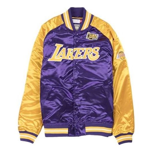 Bomber jakna Mitchell & Ness Mitchell & Ness NBA Los Angeles Lakers 2000 Final Satin Jacket Lila | STJKAJ19010-LALPURP