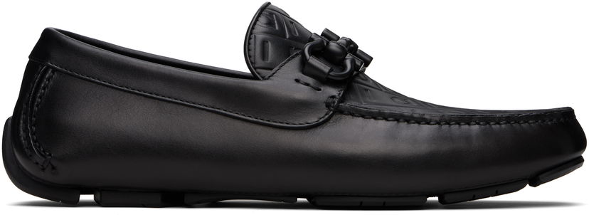 Superge in čevlji FERRAGAMO Salvatore Gancini Ornament Driver Loafers Črna | 779172
