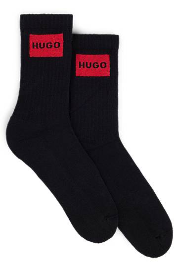 Nogavice BOSS Two-Pack of Short Socks with Logo Labels, HUGO Črna | 50510640