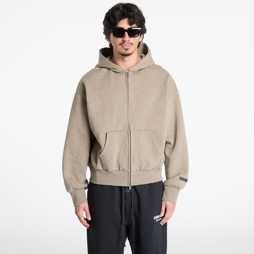 Pulover Fear of God Fear of God Essentials Classic Fit Fleece Zip Up Hoodie Bež | 192AS254781F-985
