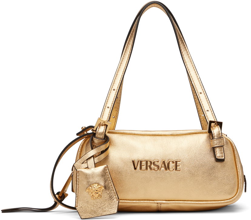 Torbica Versace Versace Tag Bowling Metallic Mini Bag Kovinski | 1019178_1A15180