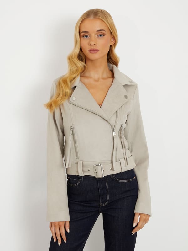 Jakna GUESS Faux Suede Jacket Bež | W4RL10WFWQ0