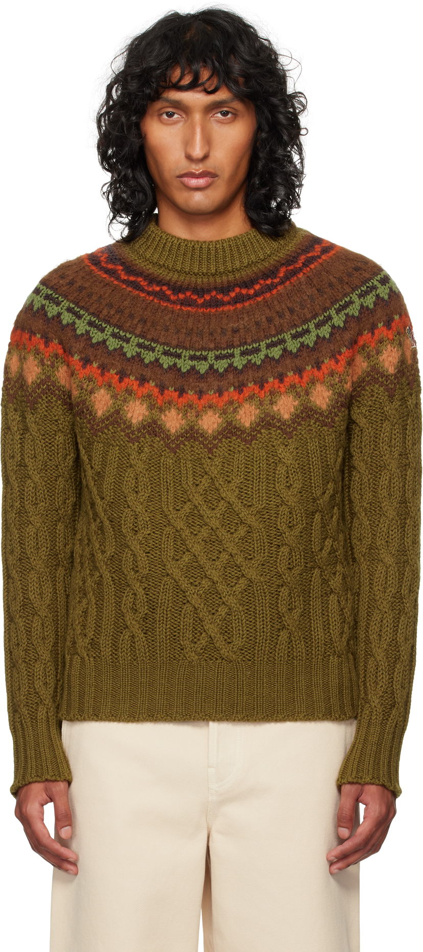 Pleteni pulover Moncler Wool Sweater Zelena | J20979C00004M4503