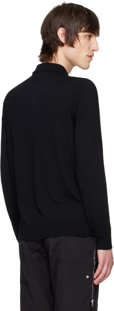 Pleteni pulover Stone Island Stone Island Pure Wool Long Sleeve Polo Črna | K1S15 5100071 S00FC, 2