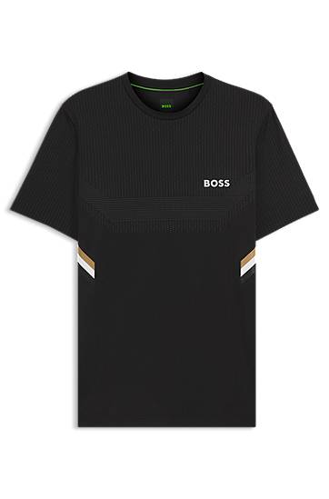 Majica BOSS Slim-Fit Active T-Shirt with Moisture Management Črna | 50543329