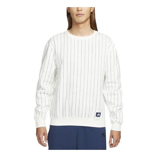 Pleteni pulover Nike Skateboard Round-Neck Sweatshirt Bela | DH2637-133