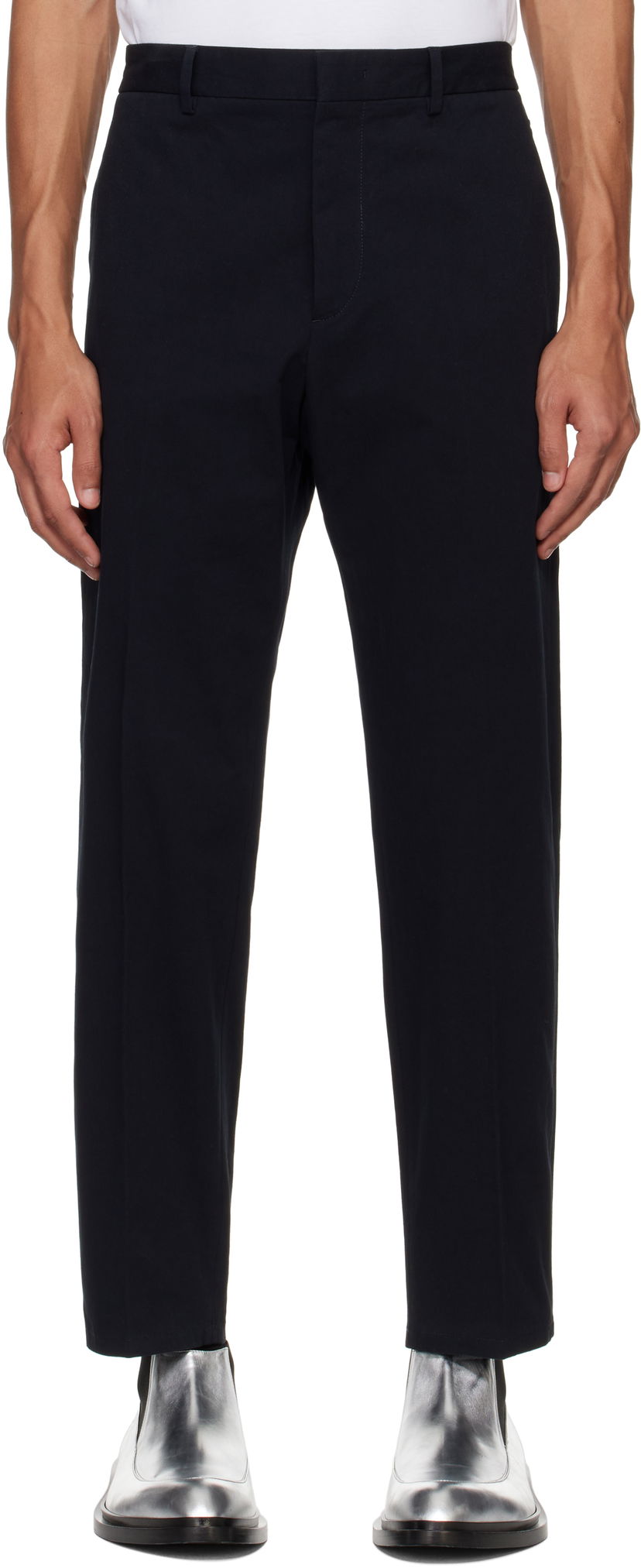 Hlače Jil Sander Jil Sander Tapered Trousers Mornarica | J21KA0011_J45286