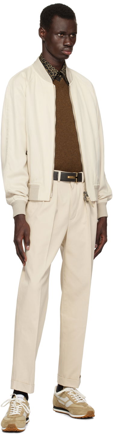 Bomber jakna Tom Ford TOM FORD Fluid Gabardine Bomber Jacket Bež | OBS046-FMT049S25, 3