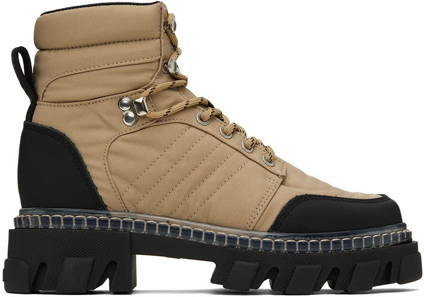 Superge in čevlji GANNI GANNI Cleated Hiking Boots Bež | S1985, 0