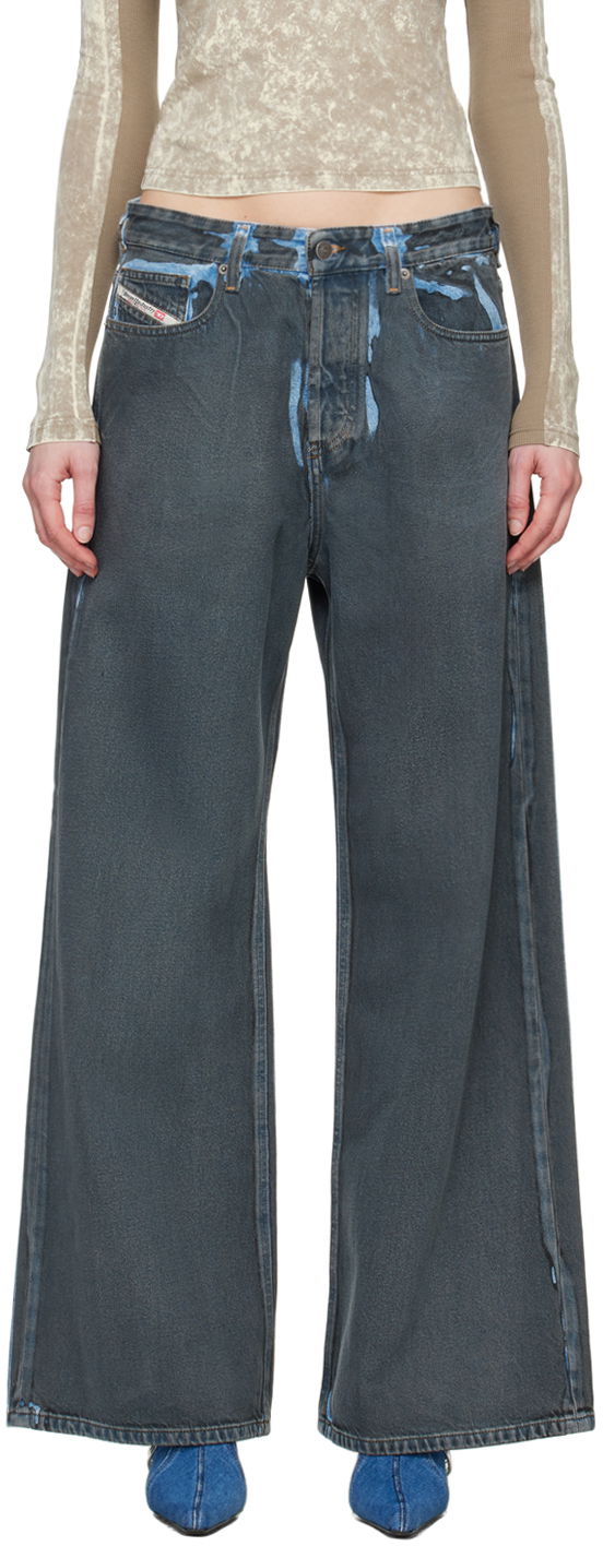 Kavbojke Diesel Diesel 1996 D-Sire-S1 Wide-Leg Jeans Modra | A13145 09I47