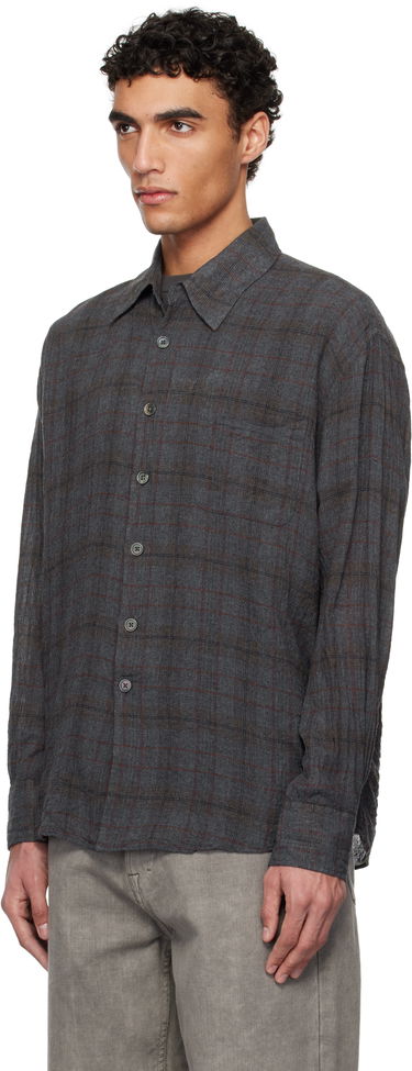 Srajce OUR LEGACY Our Legacy Above Check Linen Shirt Siva | M2252ASB, 3