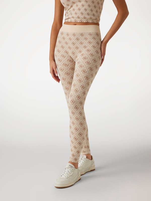 Pajkice GUESS Seamless Logo Leggings Bež | V5RB04Z3LF0