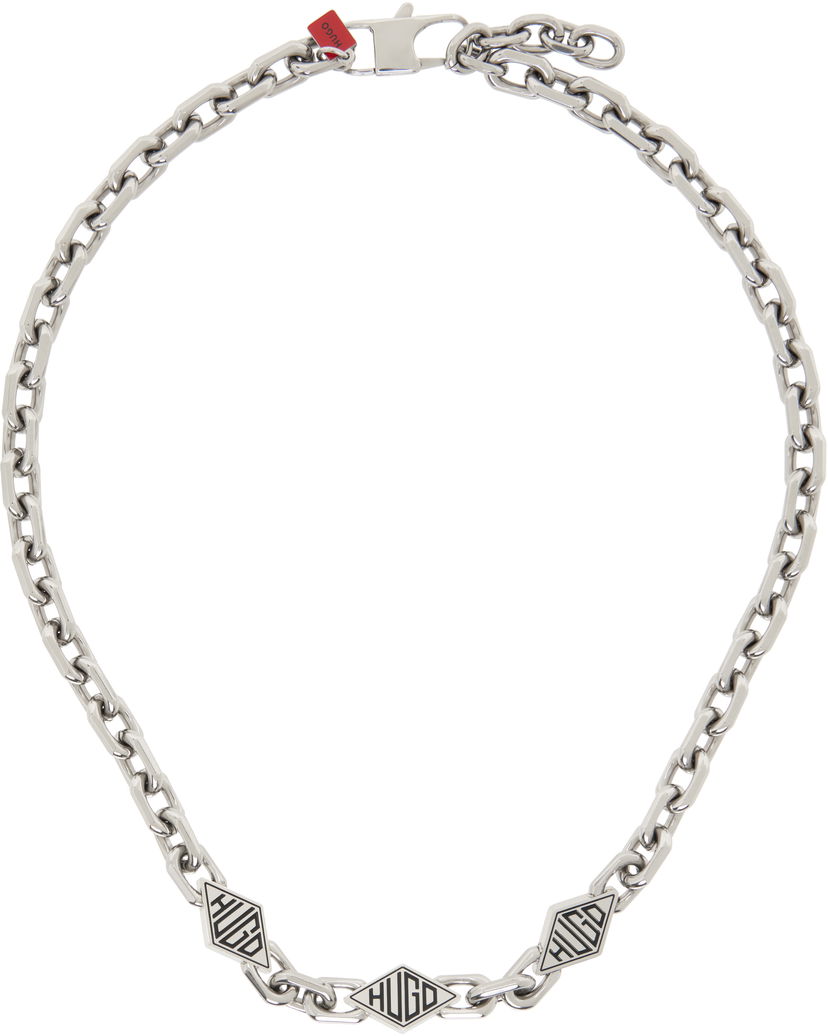 Ogrlica BOSS Hugo Cable Chain Necklace with Logo Pendants Kovinski | 50538908