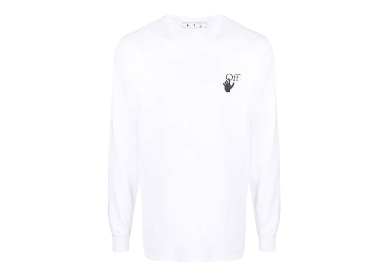 Majica Off-White Long Sleeve Arrows Print T-Shirt Bela | OMAB001F21JER0010184