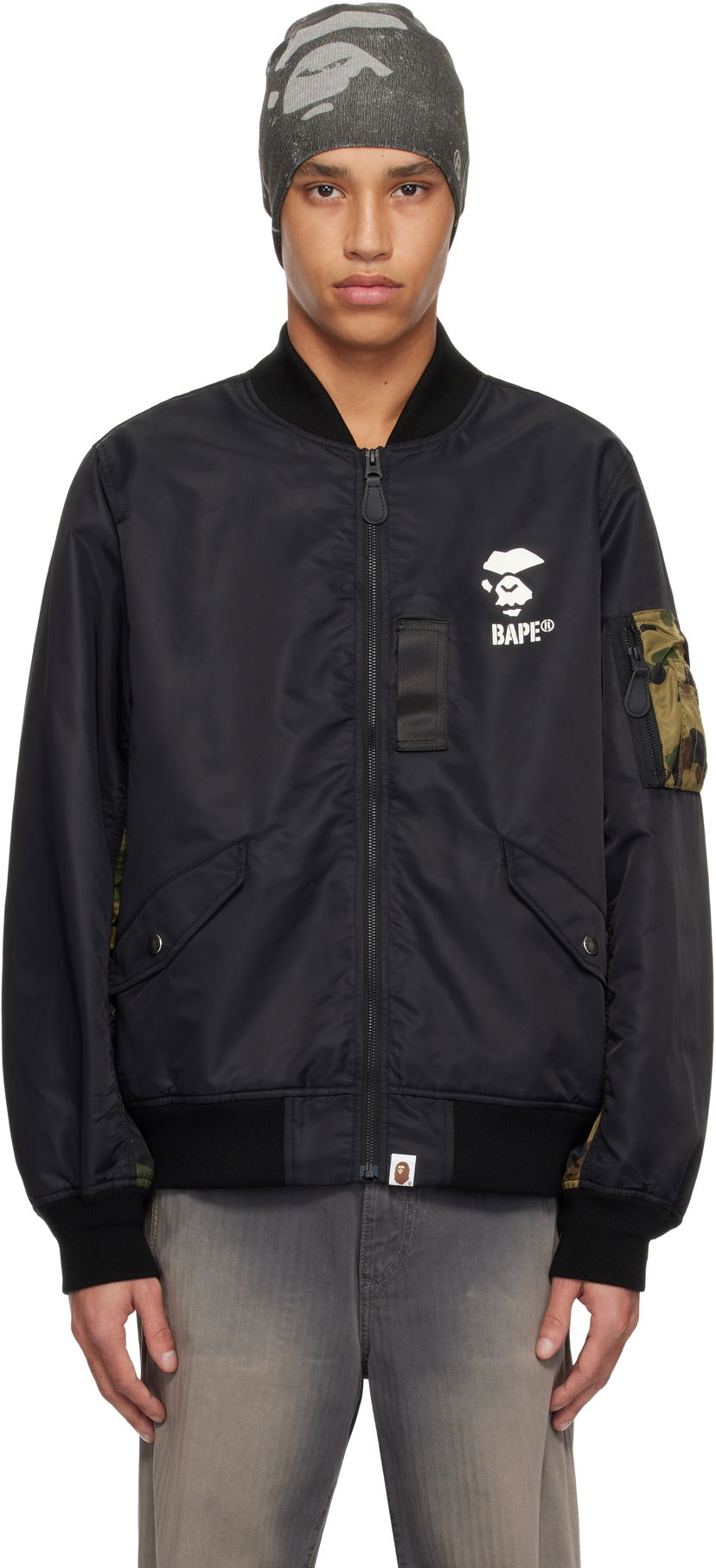 Bomber jakna BAPE A Bathing Ape 1st Camo Bomber Jacket Črna | 001LJK801006M