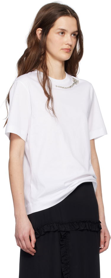Majica Simone Rocha Simone Rocha Embellished Flower T-Shirt Bela | 5342B 0553, 1