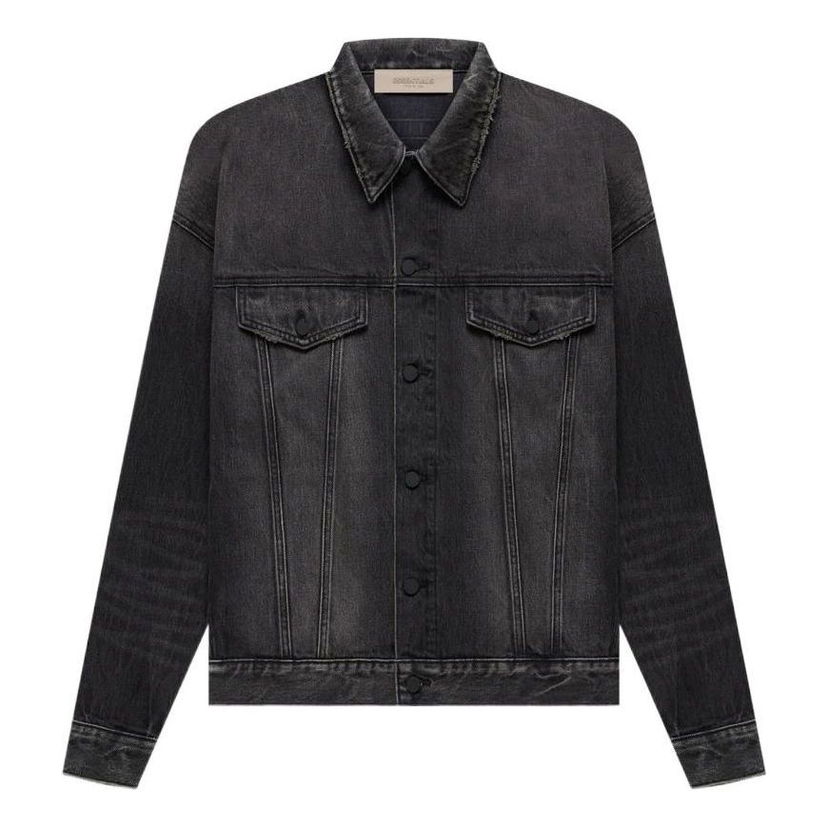 Jakna Fear of God Essentials SS22 Denim Jacket Črna | FOG-SS22-291