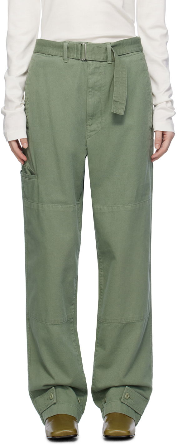 Cargo hlače LEMAIRE Lemaire Relaxed Fit Cotton Cargo Trousers Zelena | PA1050 LD1002