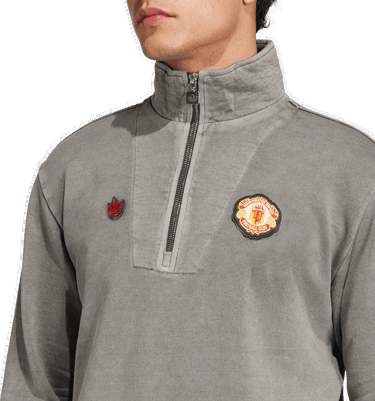 Pleteni pulover adidas Performance Manchester United Terrace Icons Half-Zip Top Siva | JF0384, 2
