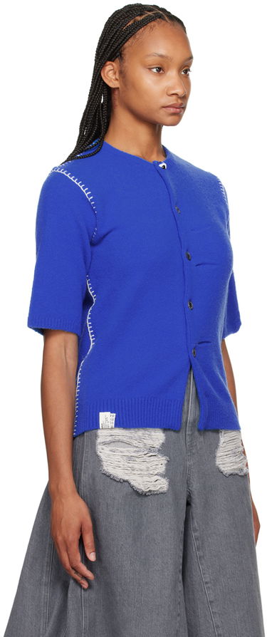 Pleteni pulover ADER ERROR Short Sleeve Knit Cardigan Modra | BN01SSKT0702BL, 4