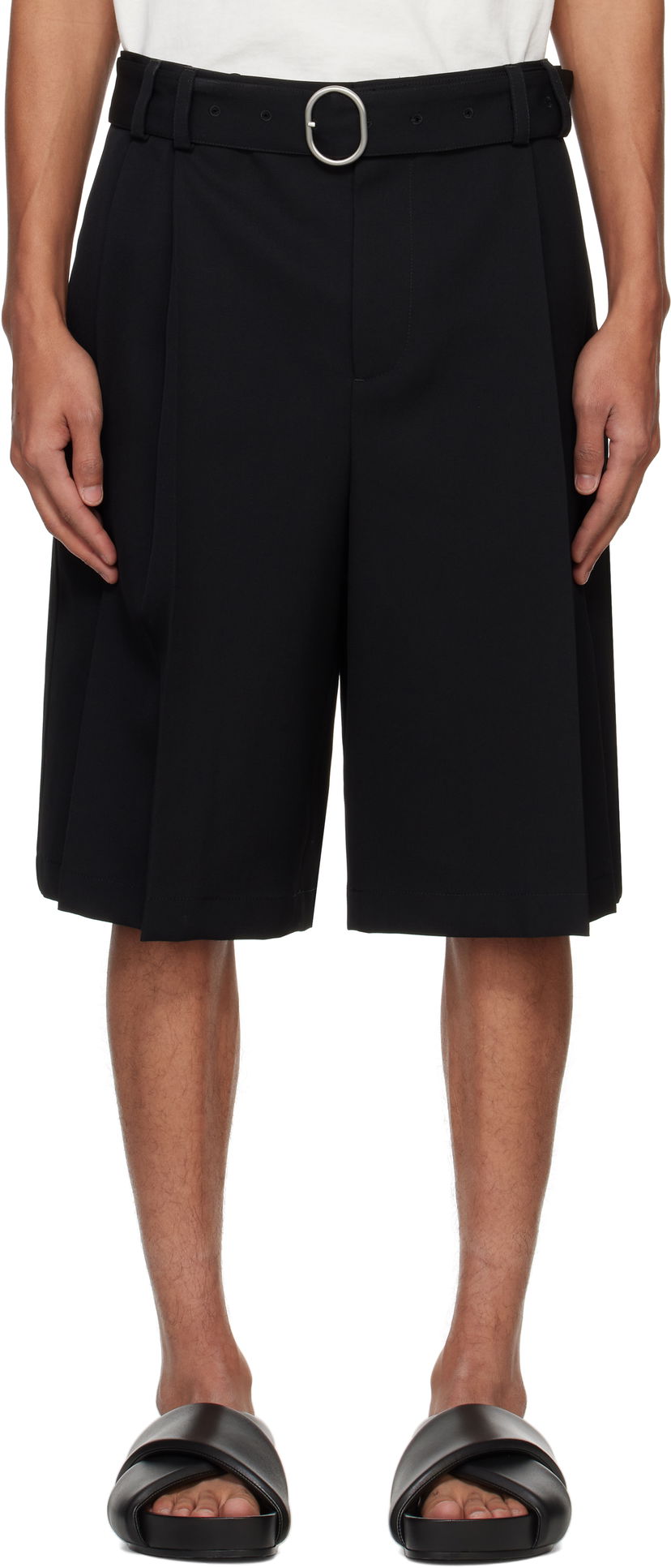 Kratke hlače Jil Sander Jil Sander Belted Shorts Črna | J22KA0282_J40002