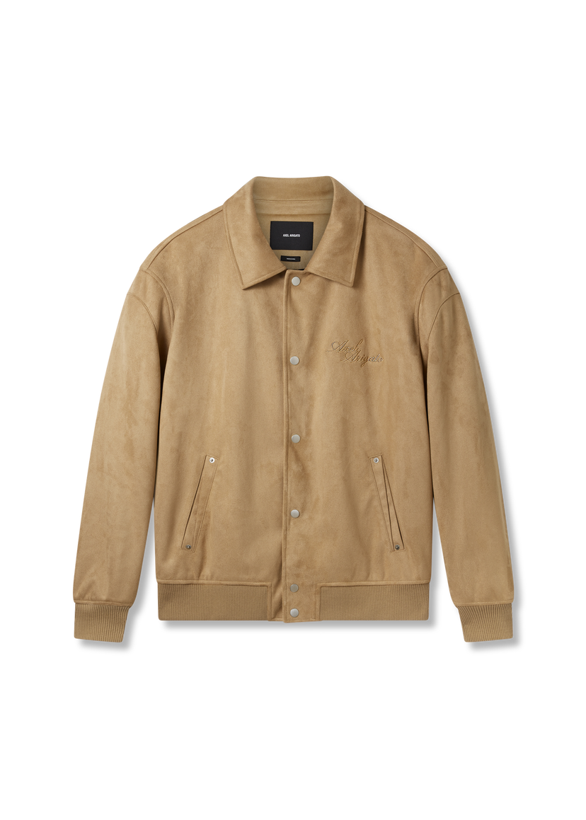 Bomber jakna AXEL ARIGATO Faux Suede Varsity Jacket Bež | A2859002