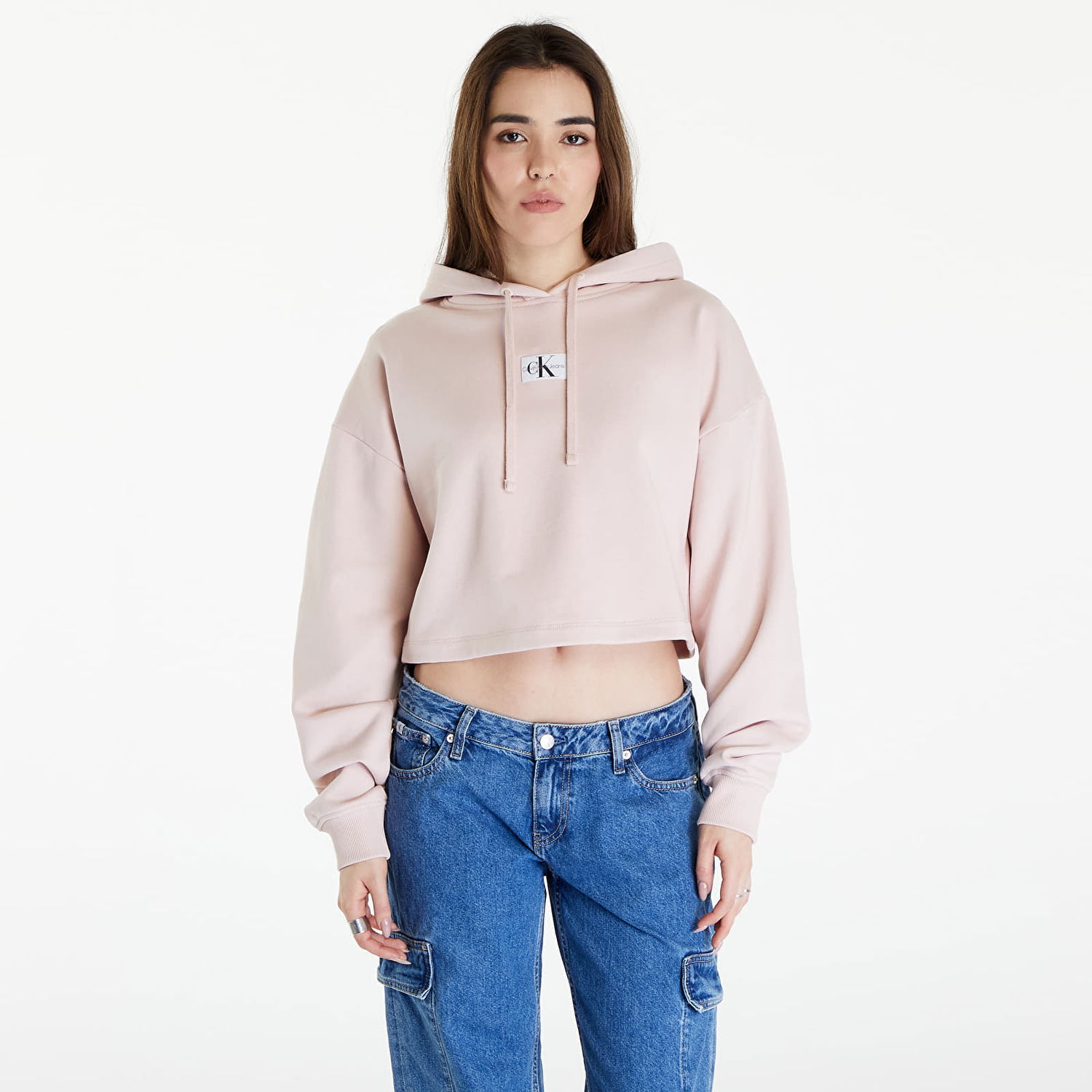 Pulover CALVIN KLEIN Woven Label Hoodie Roza | J20J223354 TF6, 0