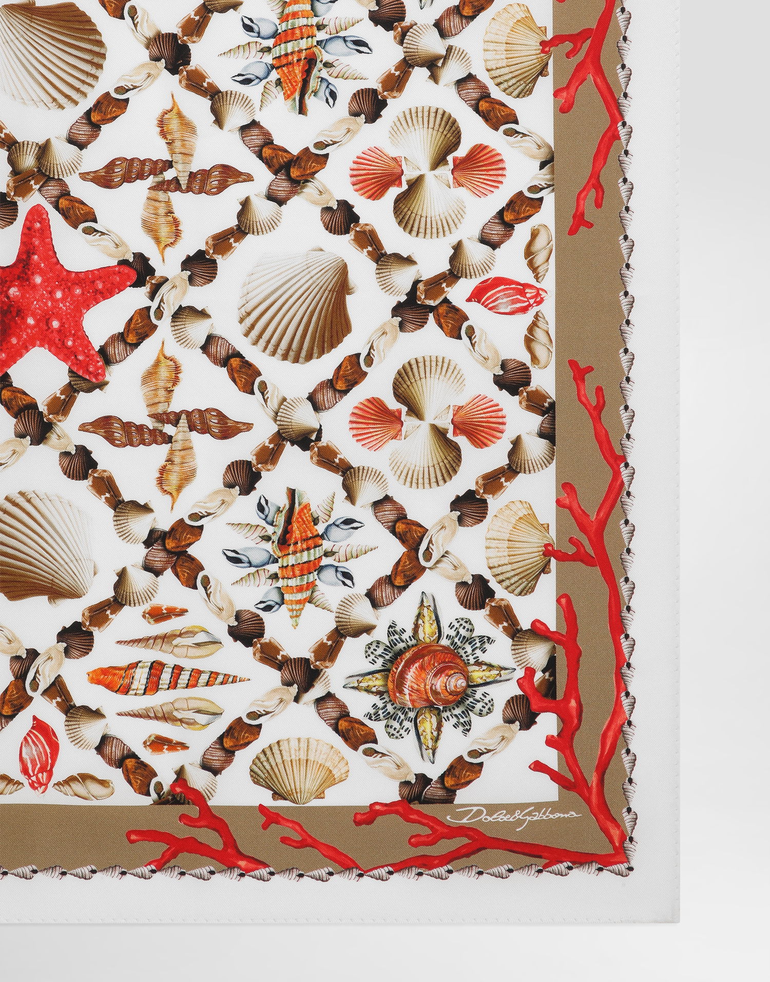 Šala Dolce & Gabbana Dolce & Gabbana Shell-Print Silk Scarf Večbarvna | GQ704EG0TIVHA5PP, 1