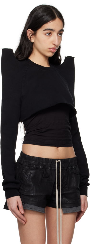 Pleteni pulover Rick Owens Rick Owens DRKSHDW Hollywood Cropped Sweatshirt Modra | DS01E3213 F, 4