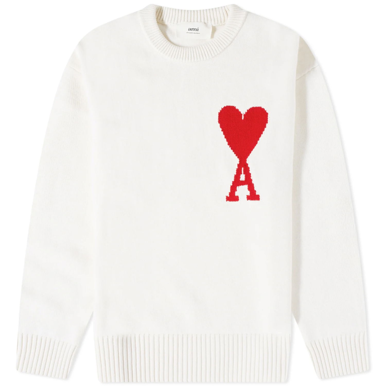 Pleteni pulover AMI ADC Large Crewneck Bela | BFUKS006-018-154, 0