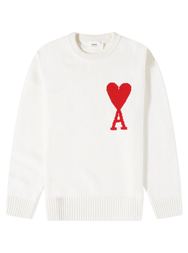 Pleteni pulover AMI ADC Large Crewneck Bela | BFUKS006-018-154