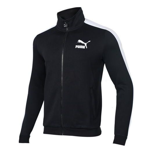 Vetrovka Puma T7 Series Stand Collar Knit Logo Casual Sports Jacket Črna | 579021-01