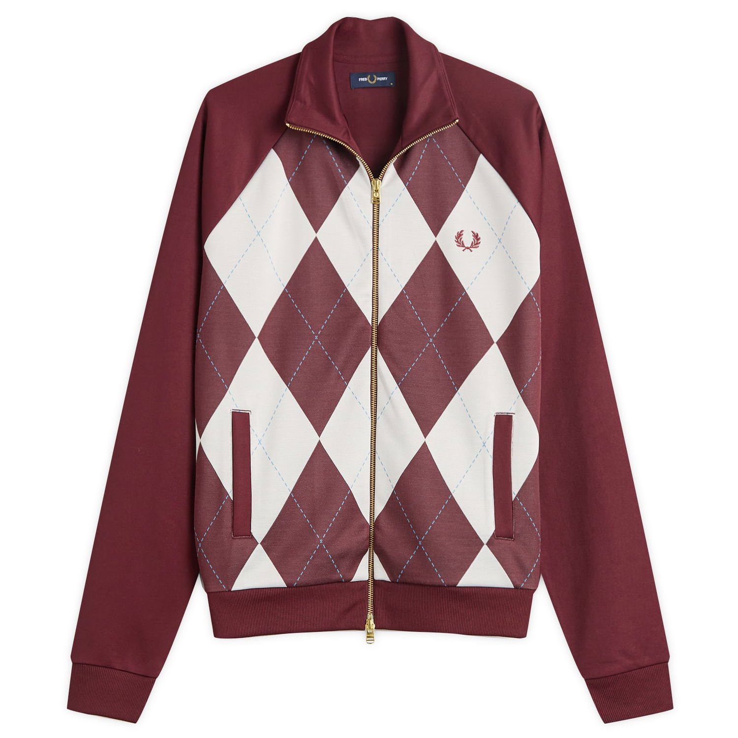 Jakna Fred Perry Fred Perry Argyle Track Jacket, Size Large Bordo | J1319-597, 0