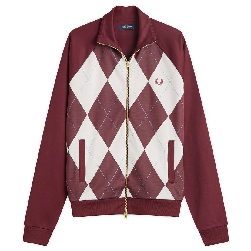 Jakna Fred Perry Fred Perry Argyle Track Jacket, Size Large Bordo | J1319-597
